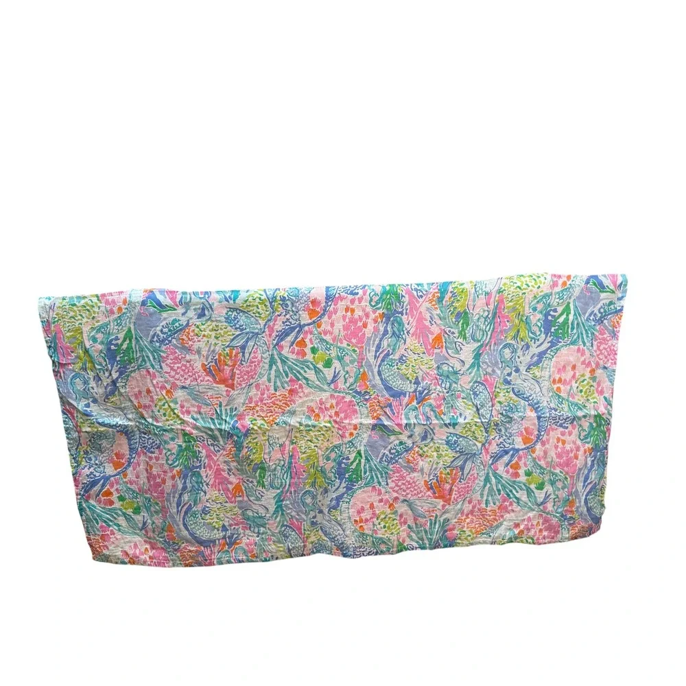 Lilly Pulitzer Pottery Barn Kids Mermaid Organic Cotton Muslin Swaddle 47x47